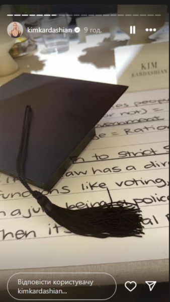 Кім Кардаш'ян закінчила юридичну школу