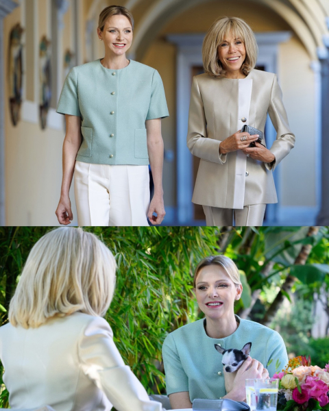 Княгиня Шарлін у пастельному Dior похвалилася своїм садом дружині Макрона у Louis Vuitton. Фото