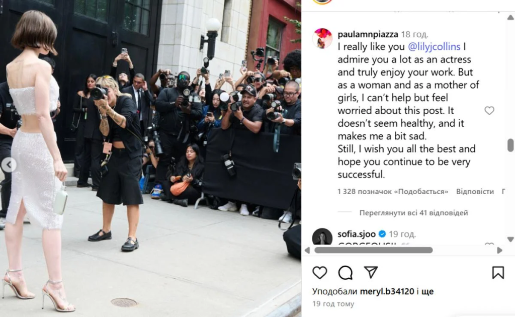 Лили Коллинз на показе Calvin Klein: кадры, вызвавшие тревогу у поклонников