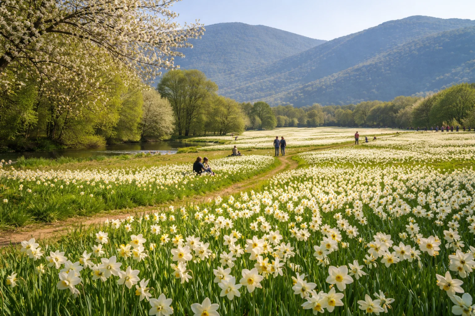 Когда ехать в Долину нарциссов 2026: сроки цветения, правила и цены на вход