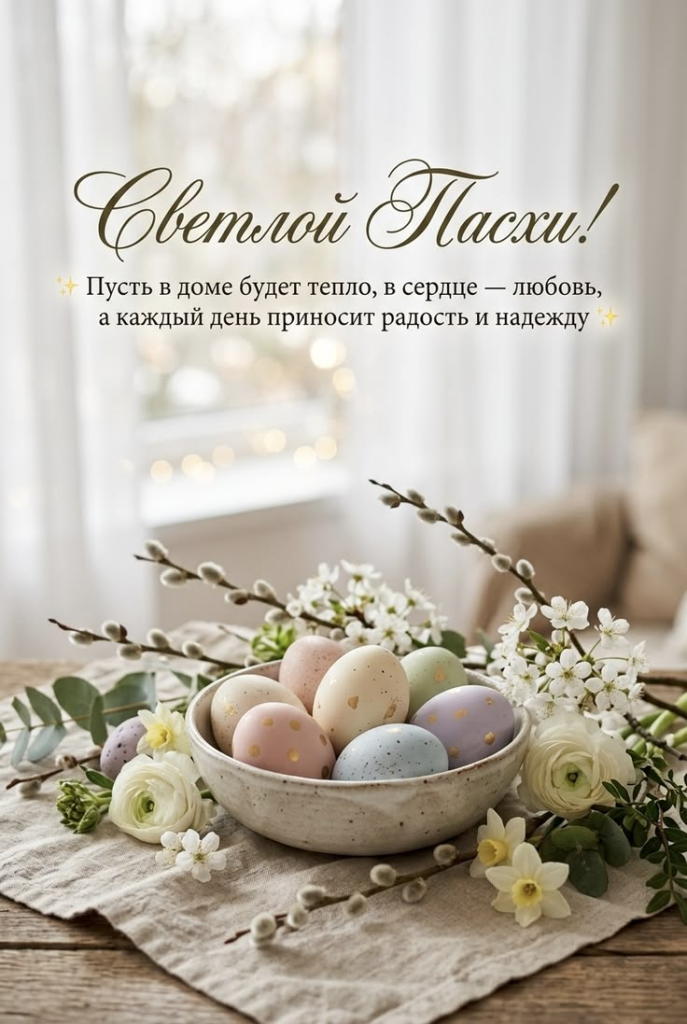 Пасха 2026: красивые поздравления, тёплые слова, стихи и идеи для открыток