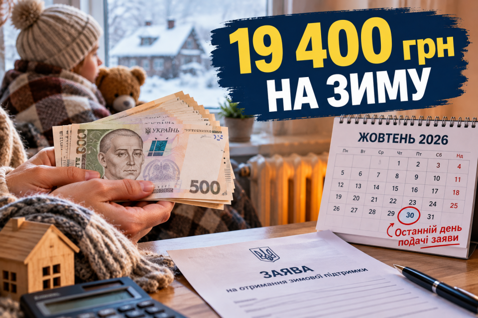 19 400 грн на зиму, зимняя поддержка 2026, выплата 19400 грн, помощь на отопительный сезон, кому положены 19400 грн, как получить 19400 грн, заявление до 30 октября, выплаты на зиму Украина, помощь уязвимым категориям, выплаты прифронтовым громадам, Пенсионный фонд зимняя поддержка, одноразовая помощь 2026, отопительный сезон 2026 2027, помощь ВПО на зиму, выплаты многодетным семьям, помощь людям с инвалидностью