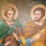 Великомученик Артемій і святий Мина на церковному розписі