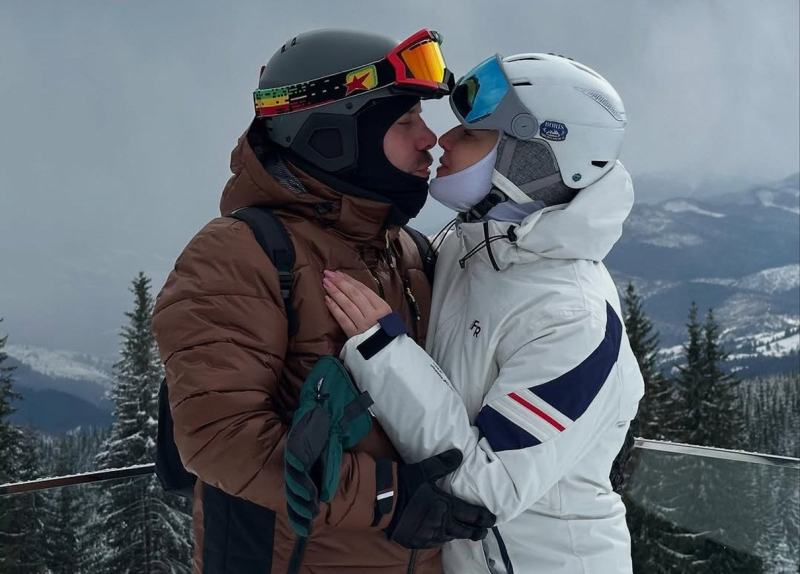 "Несподівано і так казково": Вітвіцька з нареченим пораділа квітневому снігу в Карпатах